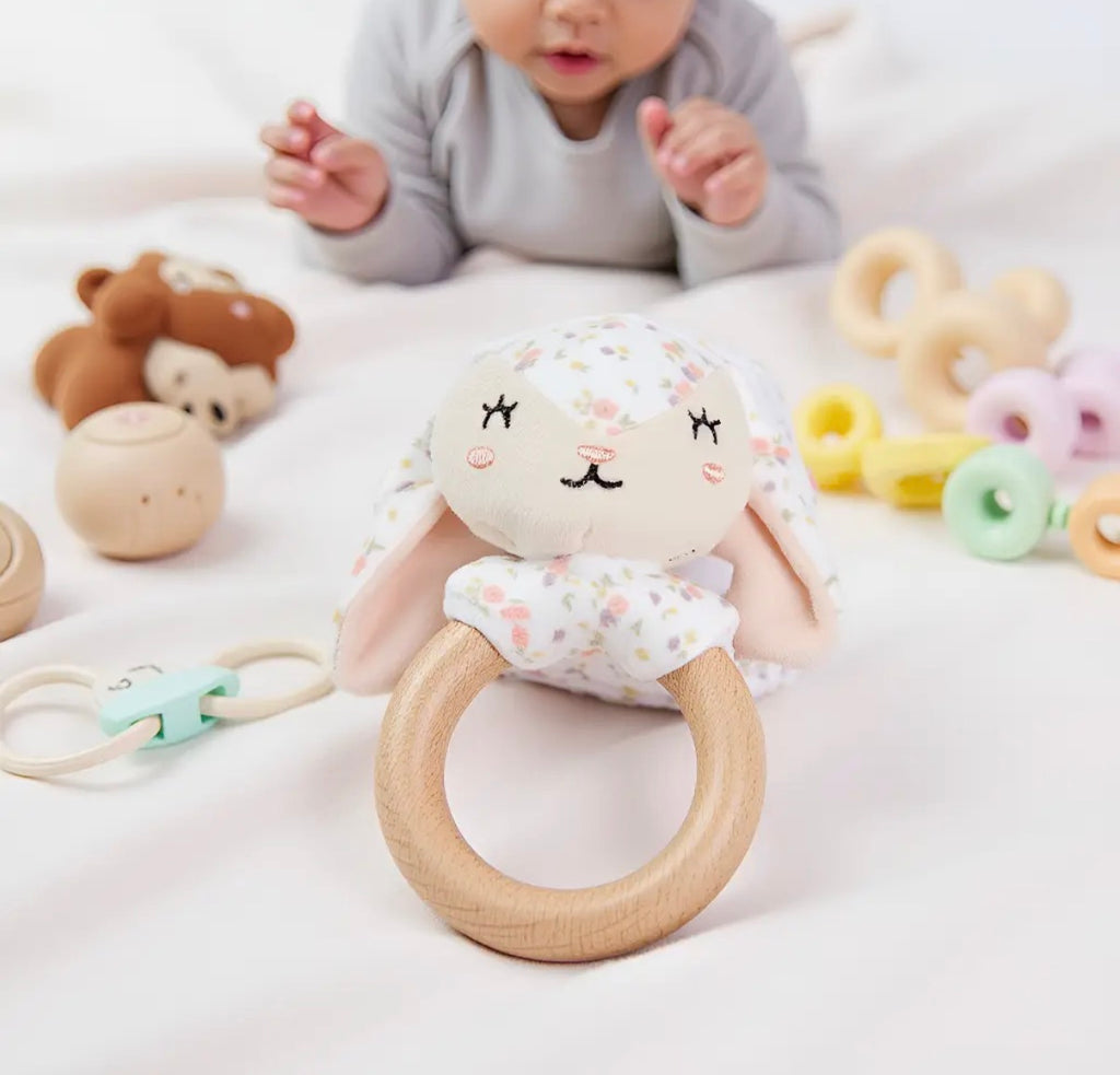 Floral Bunny Wooden & Plush
Baby Teether