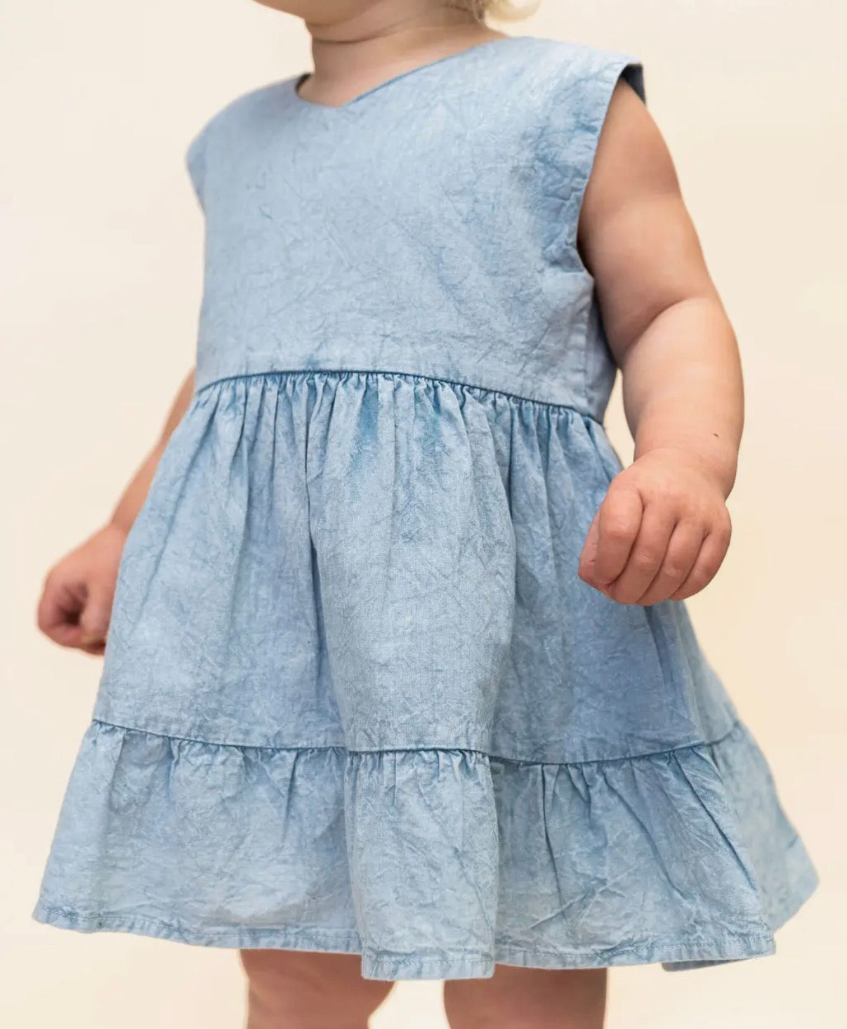 River Soft Hand-Dyed Denim Baby Dress
+ Bloomer (Organic)
