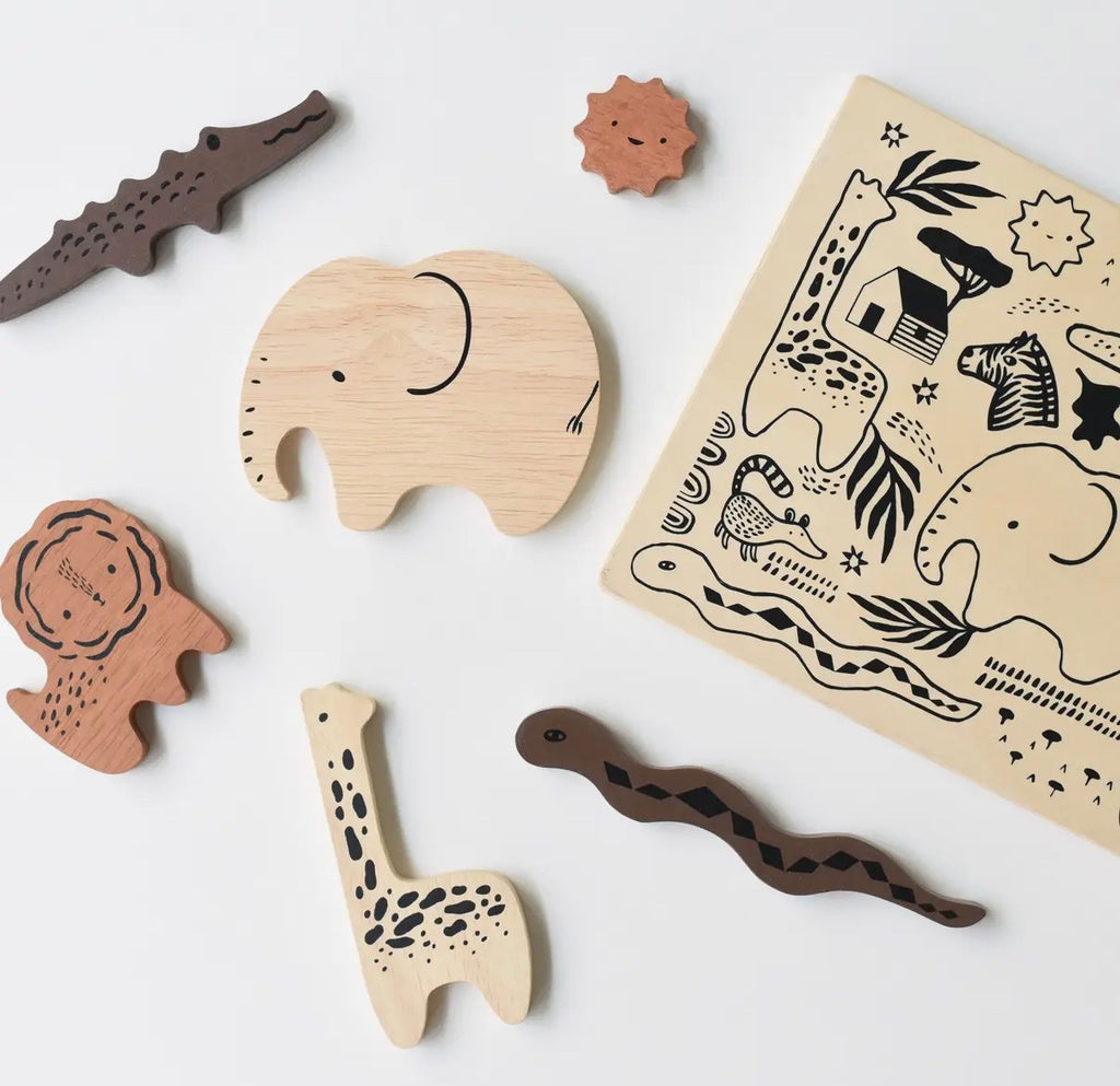 Wooden Tray Puzzle - Safari Animals