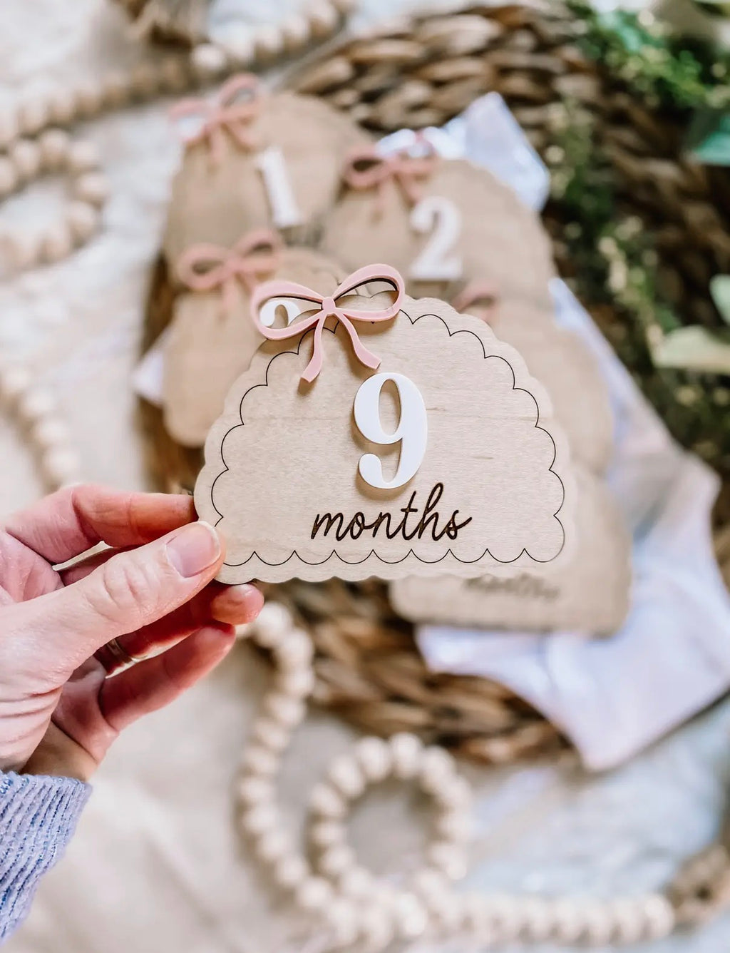 Wooden Monthly Milestone Set -
Dainty Bows