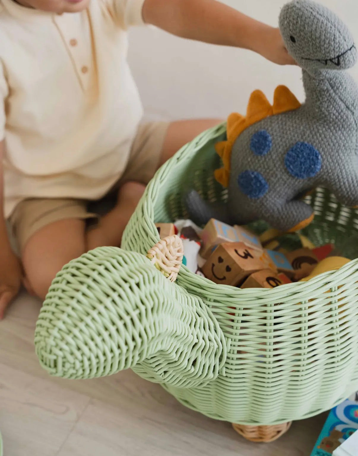 Handcrafted- Dinosaur Storage Basket
(Medium) -Rattan Wicker