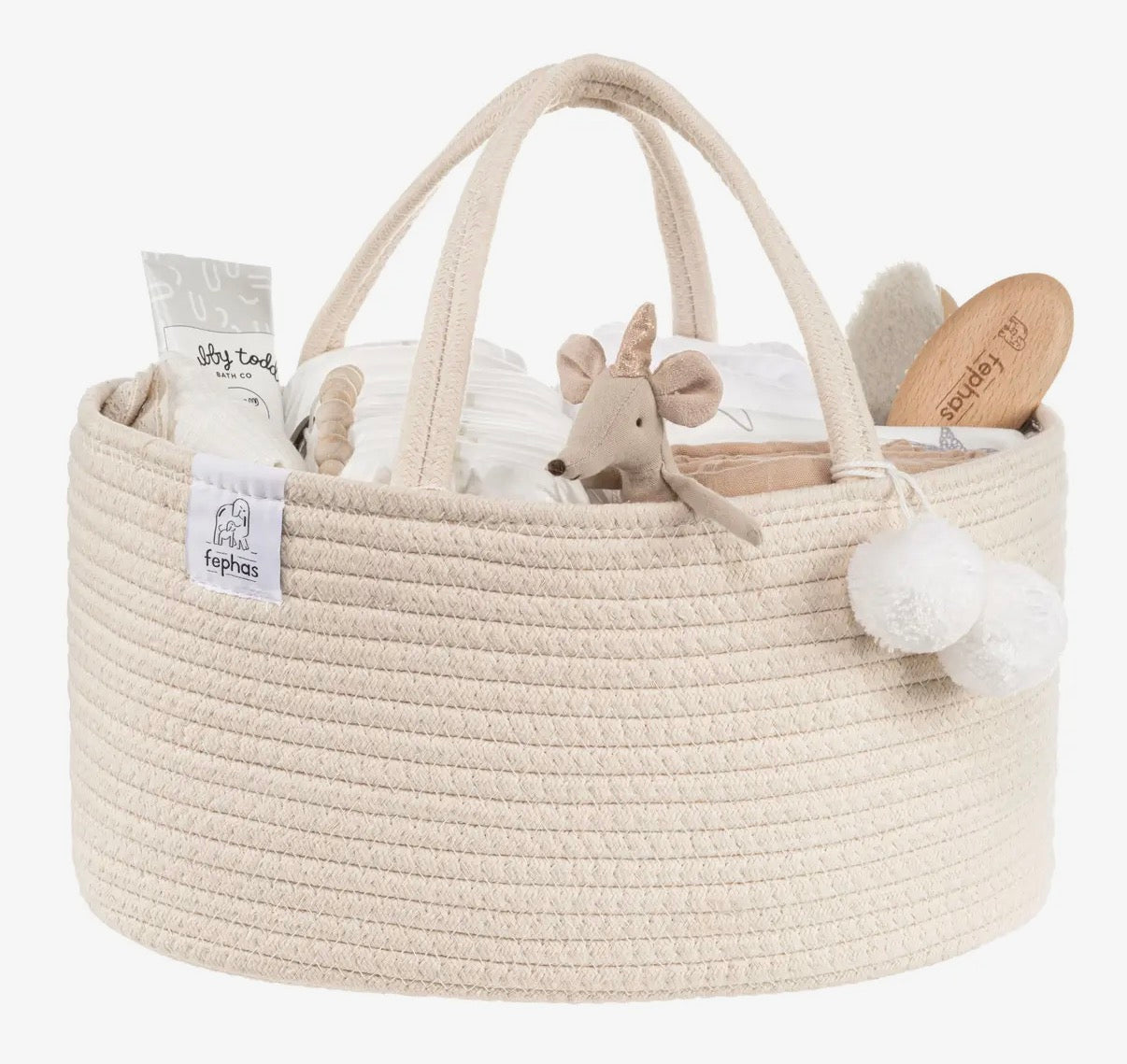Rope Diaper Caddy/Beige