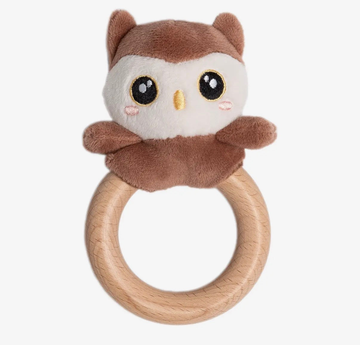 Owl Wooden & Plush Baby Teether