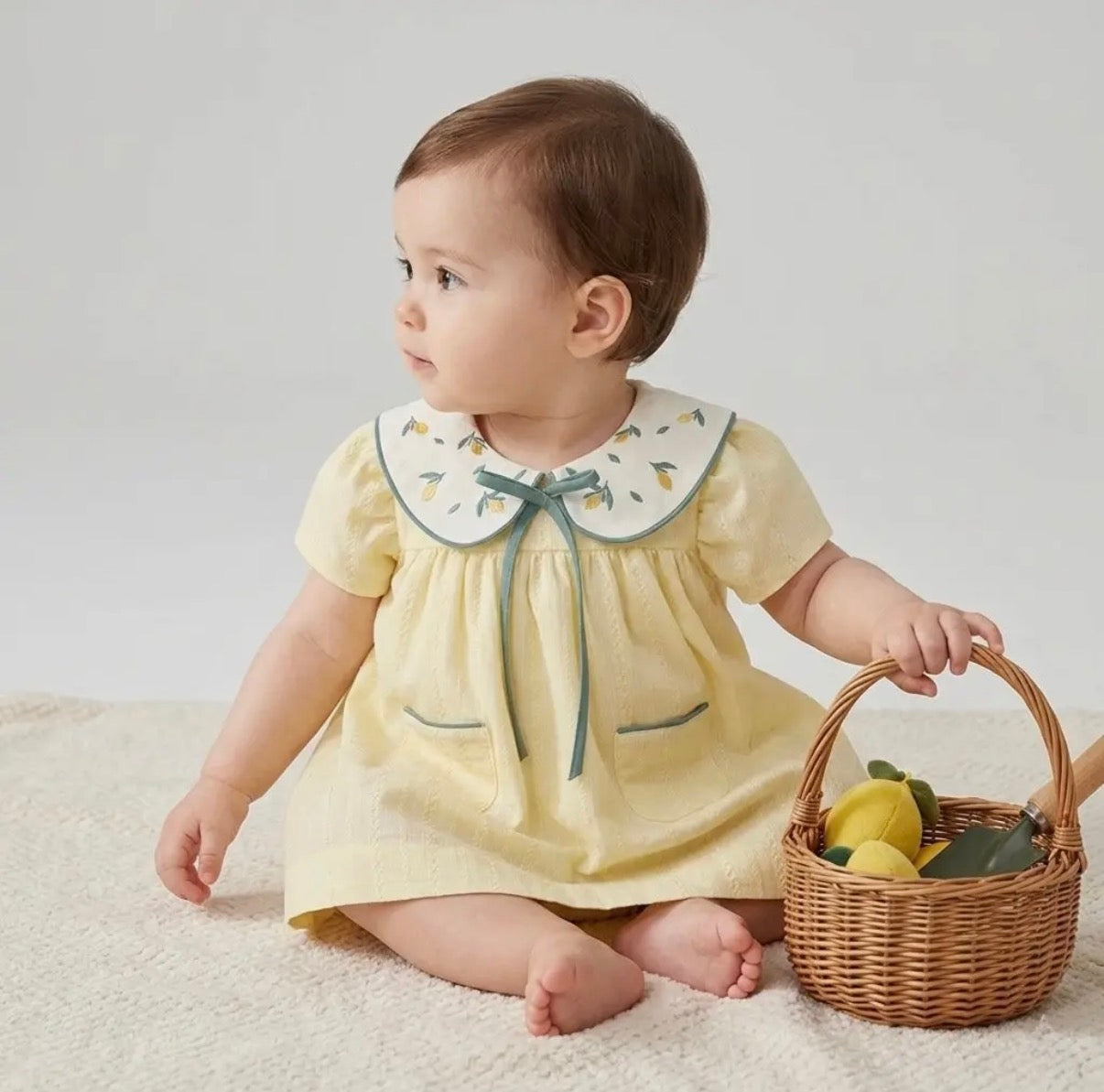 Lemon Blossom Baby Girl Dress