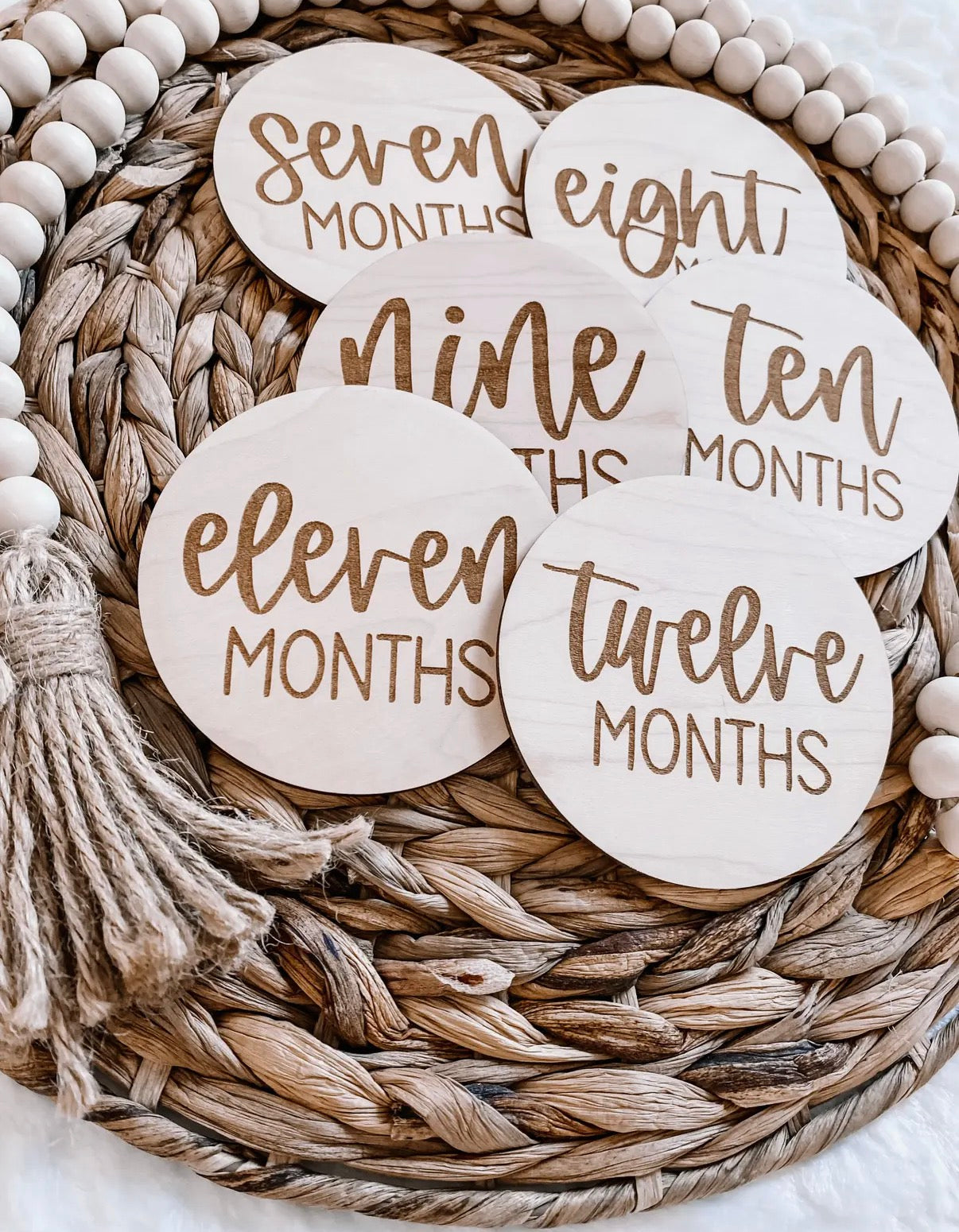 Wooden Monthly Milestone Disc Set