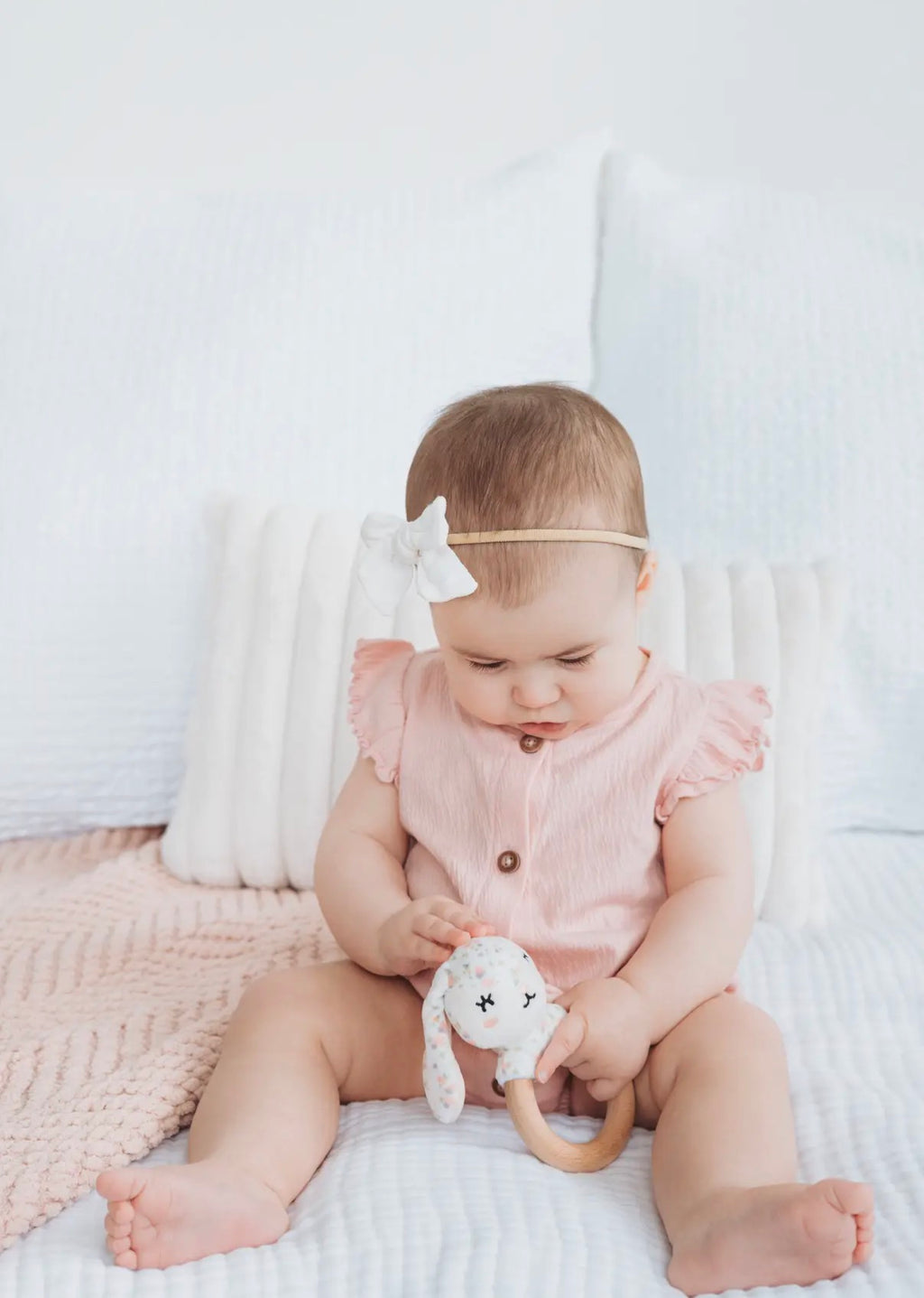 Floral Bunny Wooden & Plush
Baby Teether
