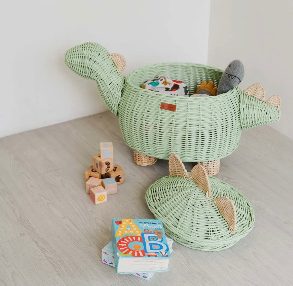 Handcrafted- Dinosaur Storage Basket
(Medium) -Rattan Wicker