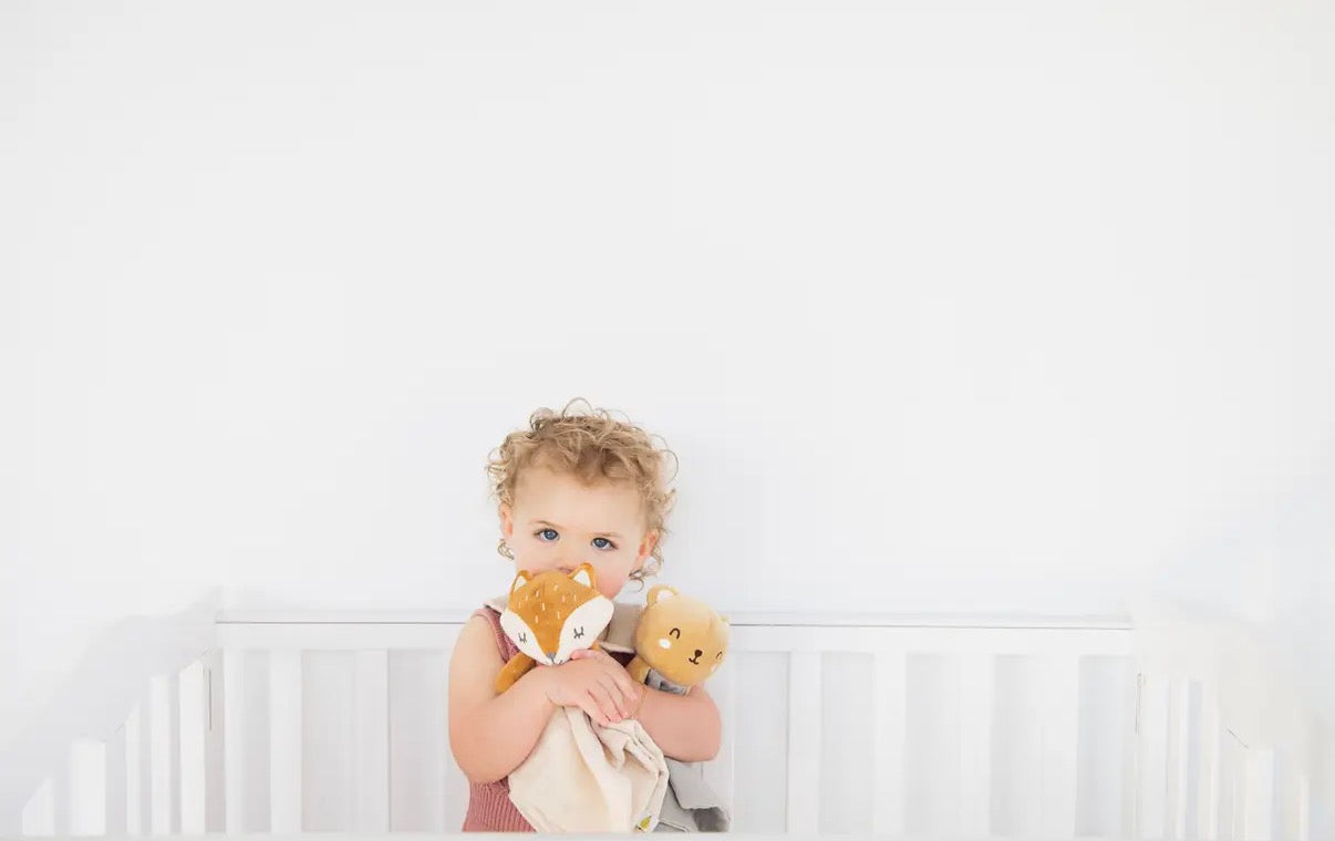 Bear Baby Lovey Snuggle Blanket, Organic Cotton Muslin