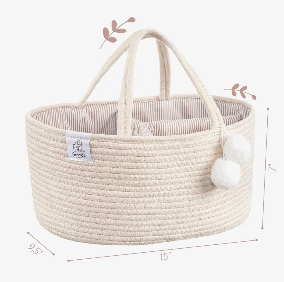 Rope Diaper Caddy/Beige