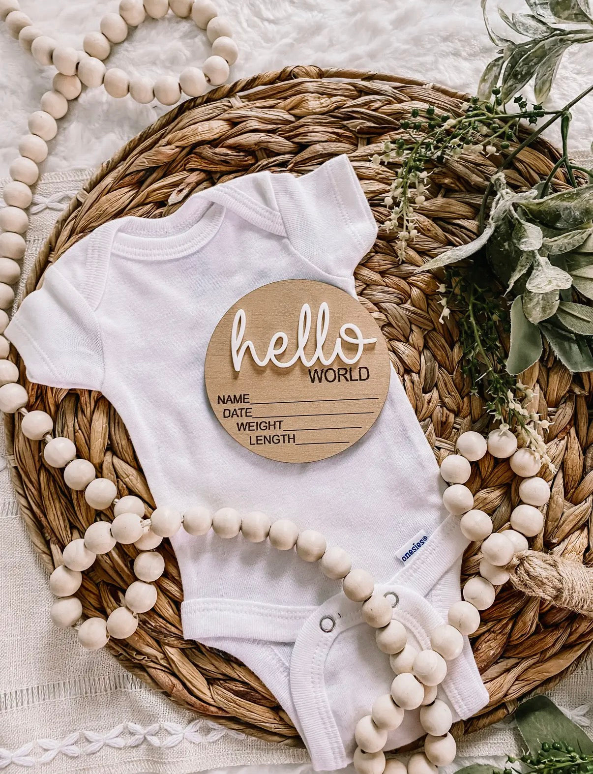 Hello World Birth Stat Announcement
Wood Disc - Layered 3D