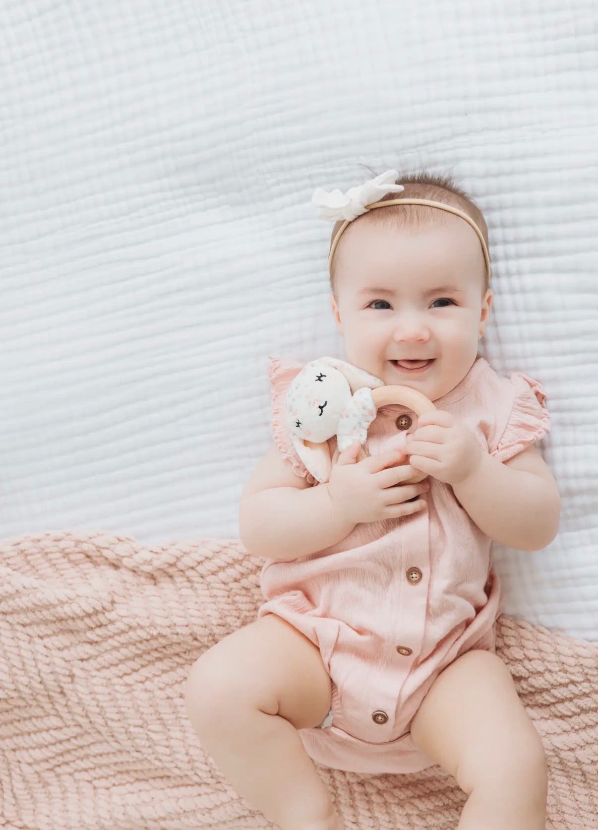 Floral Bunny Wooden & Plush
Baby Teether