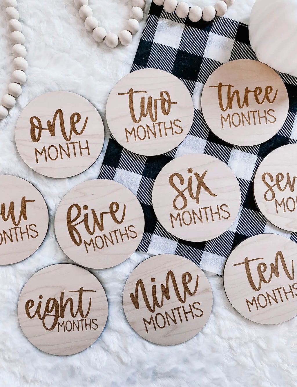 Wooden Monthly Milestone Disc Set
