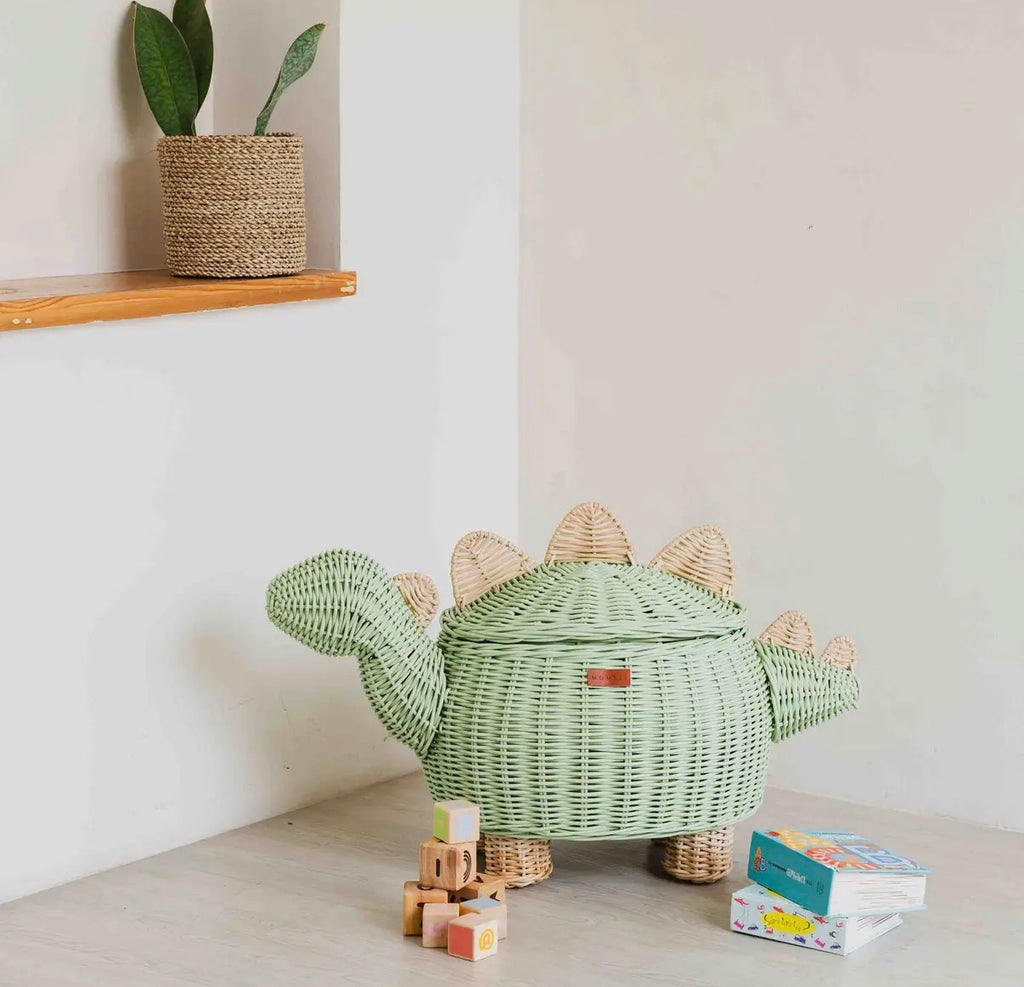 Handcrafted- Dinosaur Storage Basket
(Medium) -Rattan Wicker