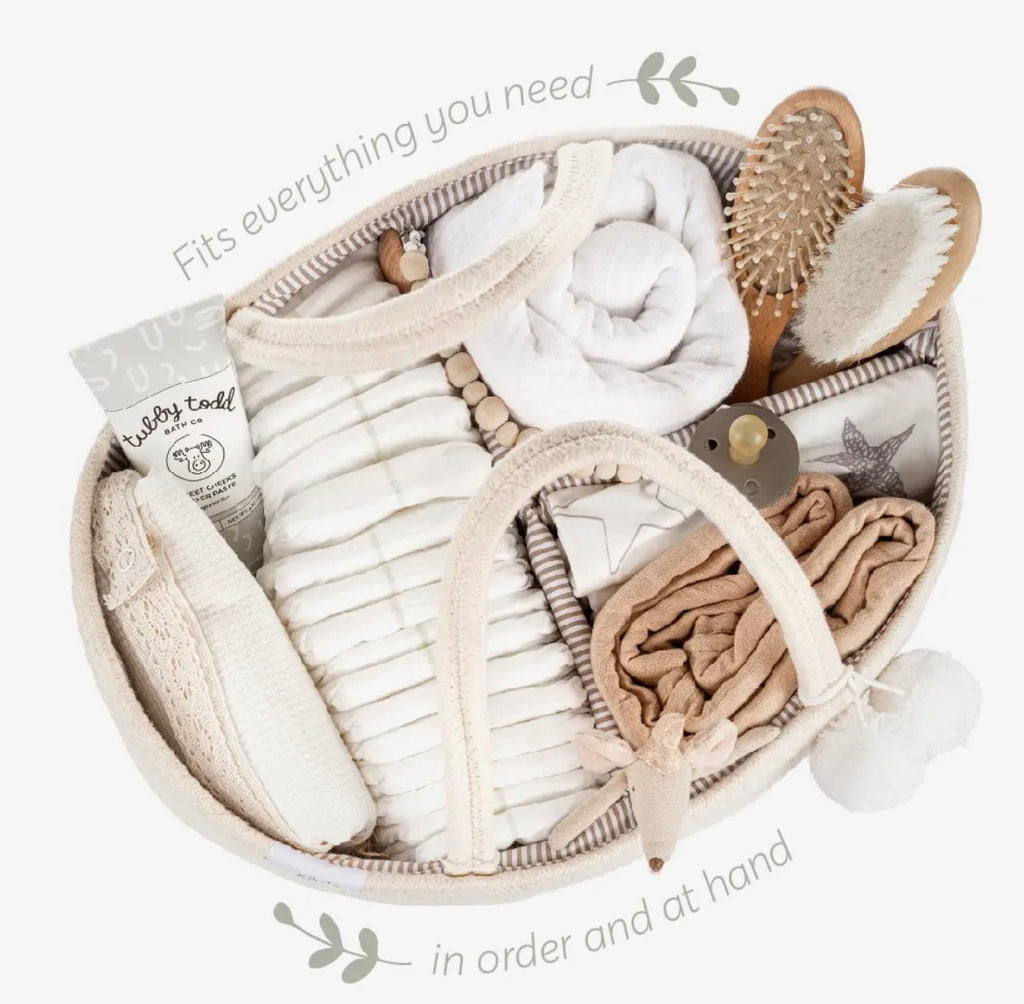 Rope Diaper Caddy/Beige