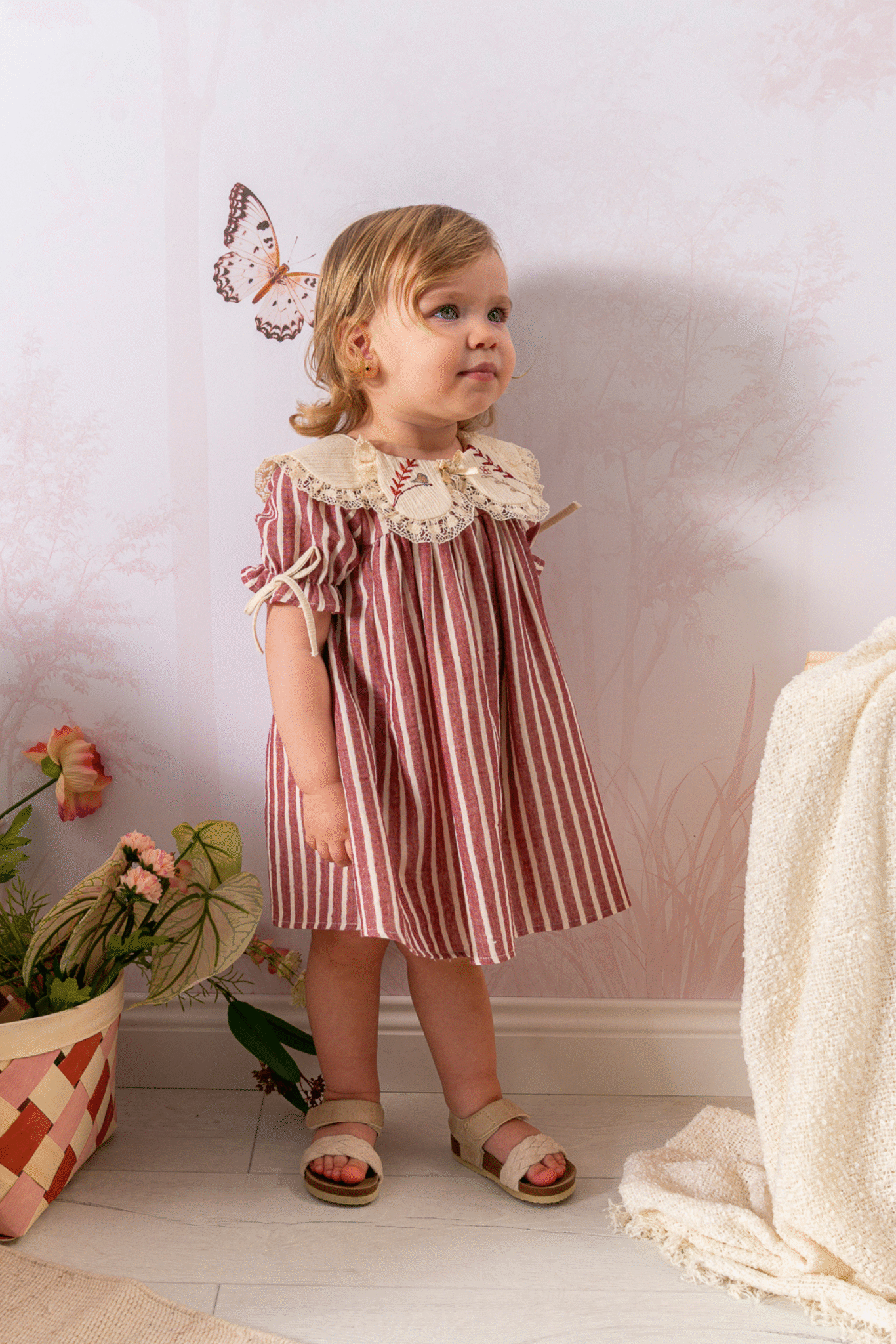 Scarlet Stripe Dress with Headband